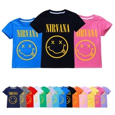 Kids Boys Girls NIRVANA Print Casual Short Sleeve T-shirt Cotton T shirt Tops