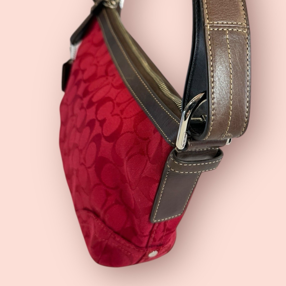 COACH Y2K Vintage Signature Sufflette Shoulder/Crossbody Bag Red