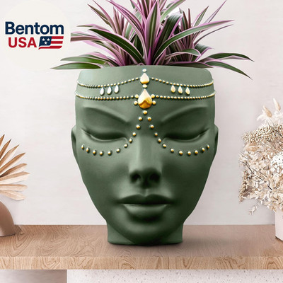 Head Planter - Indoor & Outdoor Home Decor Gifts for Plant Lovers - for Flat Sur