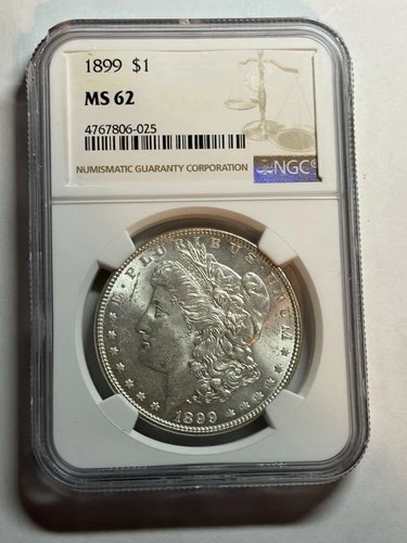 1899 P Morgan Silver Dollar NGC MS62 Blast White Key Date