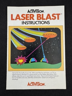 Vintage 1981 Activision Atari Laser Blast Instructions - Made in USA