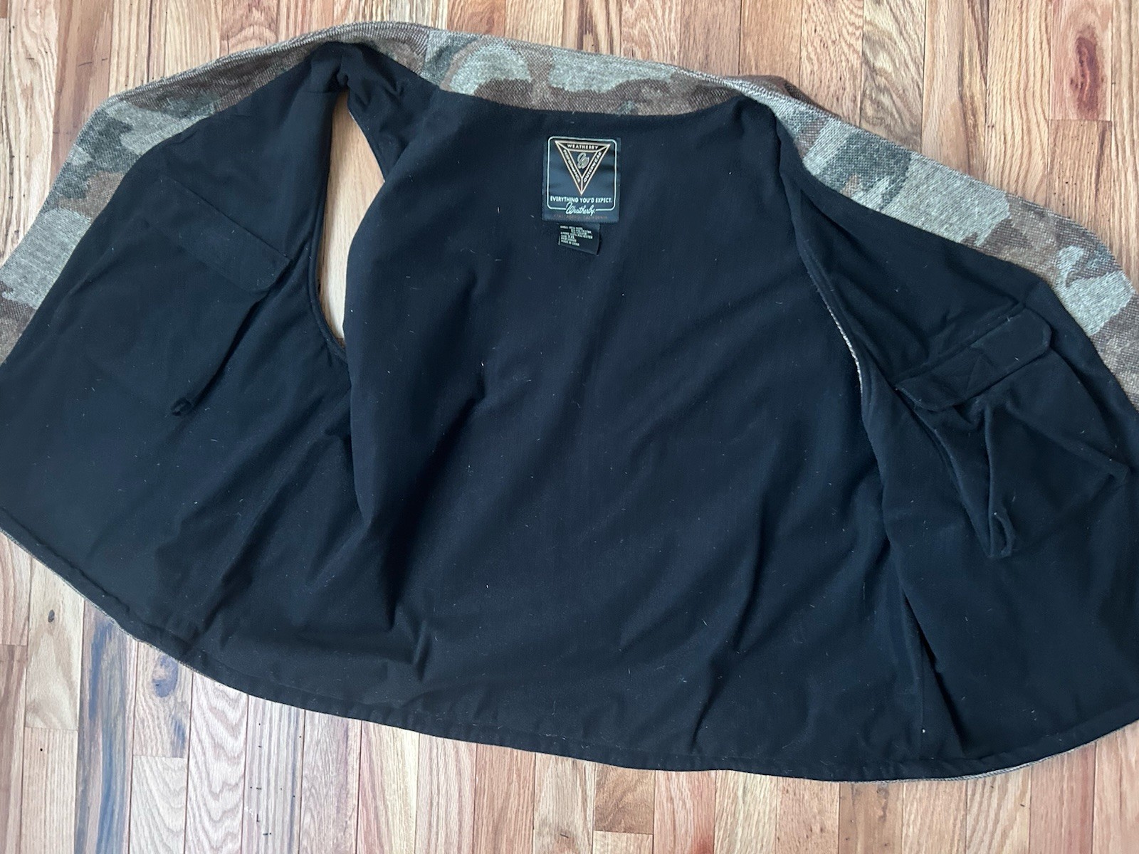 Weatherby Hunting Vest Mens 2XL Wool Blend Camo With Pockets Lined Outdoors