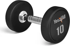 Yes4All Urethane Dumbbell with Anti-Slip Knurled Handle 10lbs, B. 10 Pounds 