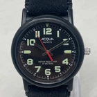 Vintage Timex Acqua Watch Men 37mm Black Nylon Band WR 50M New Battery 10" 2002