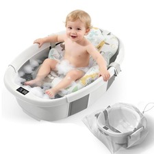 Collapsible Baby Bathtub, 3s to Install, Baby Bath Tub with Soft Cushion  Th...