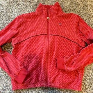 Lululemon Women's Court Rival Velvet Terry Tennis Jacket Red Sz S