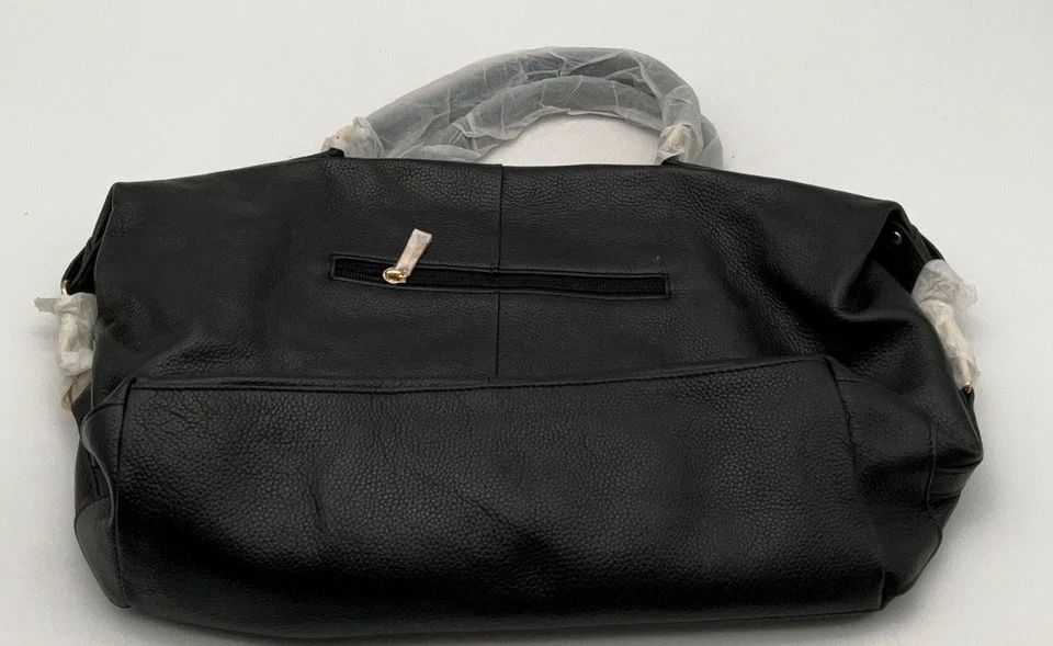 Bolso Cartera ORA DELPHNE NUEVO CON ETIQUETAS Cuero Guijarro Negro Cuero Suave Foto 2 de 4