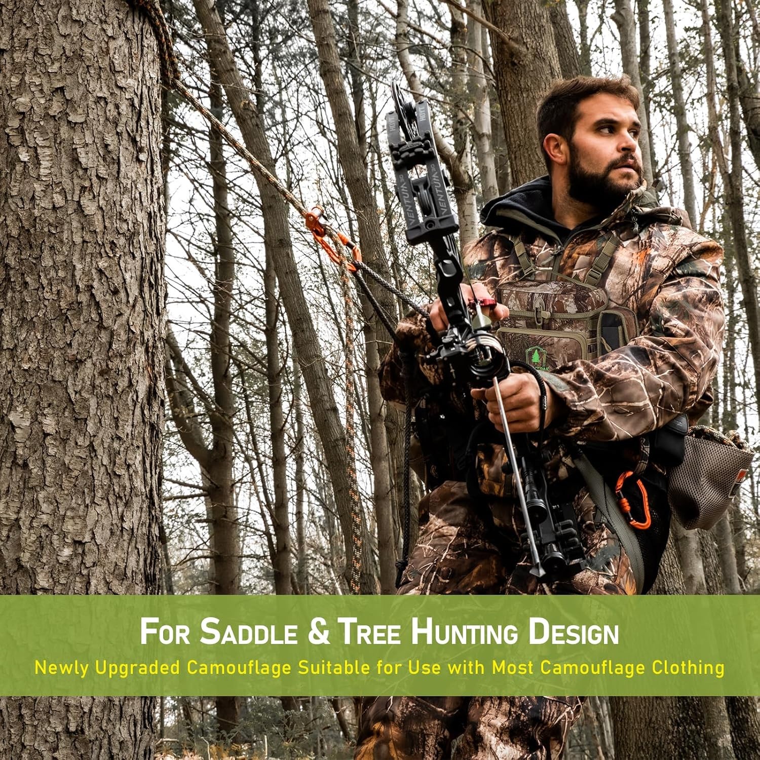 Hunting Binocular Harness with Rangefinder Pouch & Rain Cover