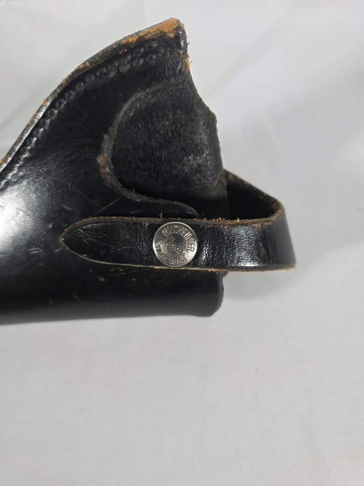 Vintage Bucheimer BPM-8 Black Leather Holster - S&W & Colt 5" - Image 2 of 4