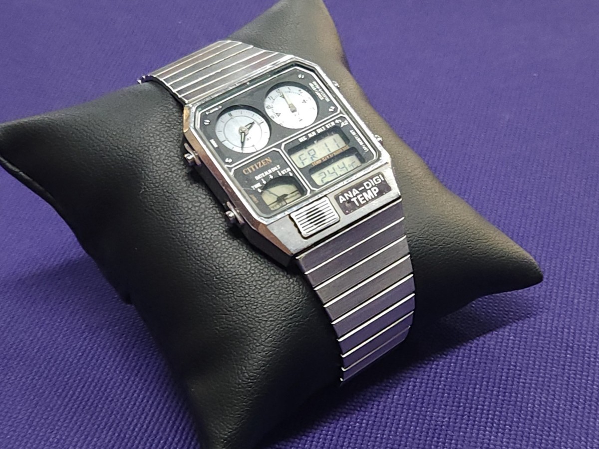 Vintage Citizen Ana Digi Temp 8982-085019 Gn-4-s Wristwatch for