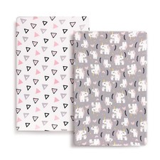 Stretchy Ultra Soft Jersey Knit Fitted Pack n Play Playard Sheets Set 2 Pack,...