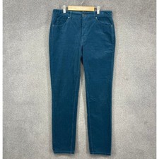 Talbots Womens Size 8 Corduroy Straight Leg Pant Teal Blue Cotton Spandex