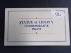 STATUE OF LIBERTY COMMEMORITIVE BULLION BAR 1 GRAM .999 FINE SILVER
