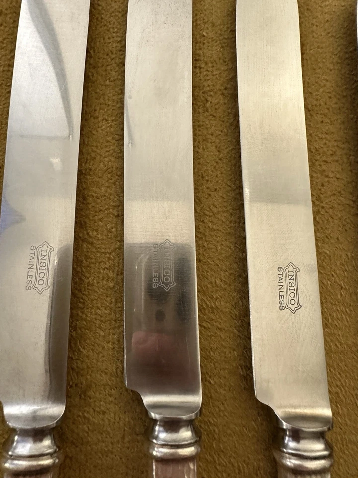 Lote De 6 Cuchillos De Cena Heráldicos Rogers 1847 De Colección Martillados Internacionales EXC Foto 3 de 4