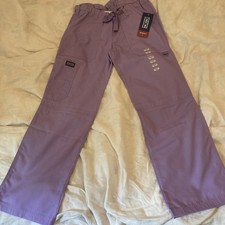 Cherokee Workwear Women XS Drawstring Scrub Pants Orchid Petite 3 Pockets