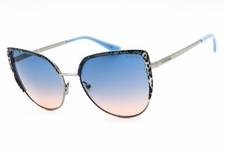New Guess GU00217 10W Shiny Light Nickeltin/Blue Gradient 59-17-140 Sunglasses
