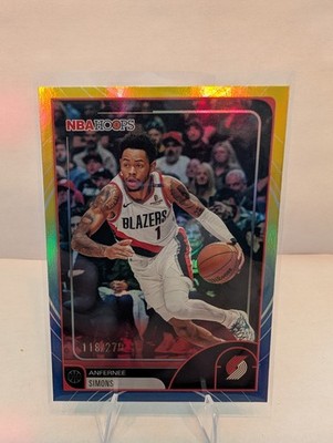 2025-26 Topps NBA Hoops - Anfernee Simons Blue and Yellow /275 Trailblazers 