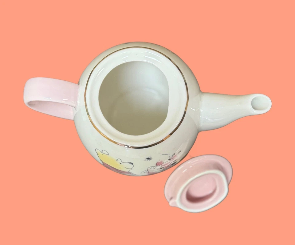 The Disney Store Winnie The Pooh Piglet Cherry Blossom, Ceramic Teapot NEW - Image 3 of 4