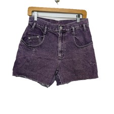 Vintage 80's JORDACHE Cut Off Jean Purple Denim Shorts High Rise JR 9/10