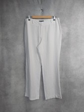 MARKS AND SPENCER TROUSERS 14, WHITE LINEN, WIDE LEG SUMMER TROUSERS.  GC