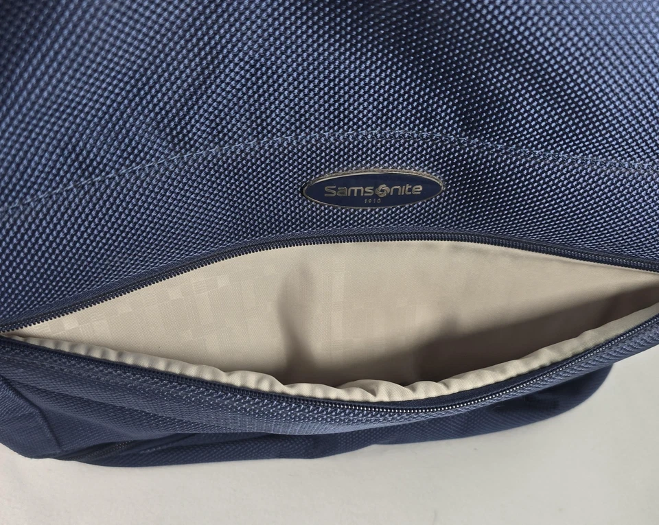 Bolsa de viagem Samsonite grande alça de ombro azul bolsos com zíper durável  - Imagem 3 de 4