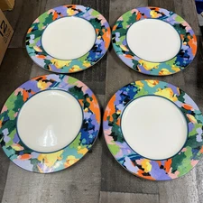 Set of 4 Christopher Stuart Optima Van Gogh Dinner Plates 10 3/4" Super Strong