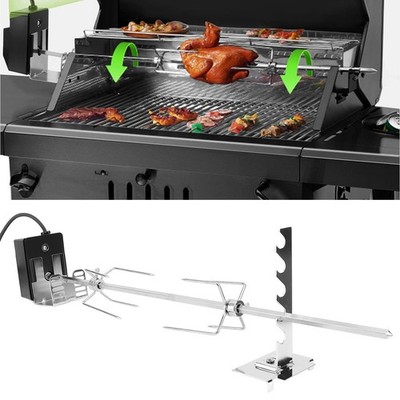 US Plug 110V Rotisserie Grill Kit Waterproof Switch Stable Rotating Motor Strong