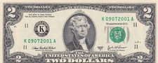 United States Of America, 2 Dollars, 2003, UNC, (special serial number banknote)