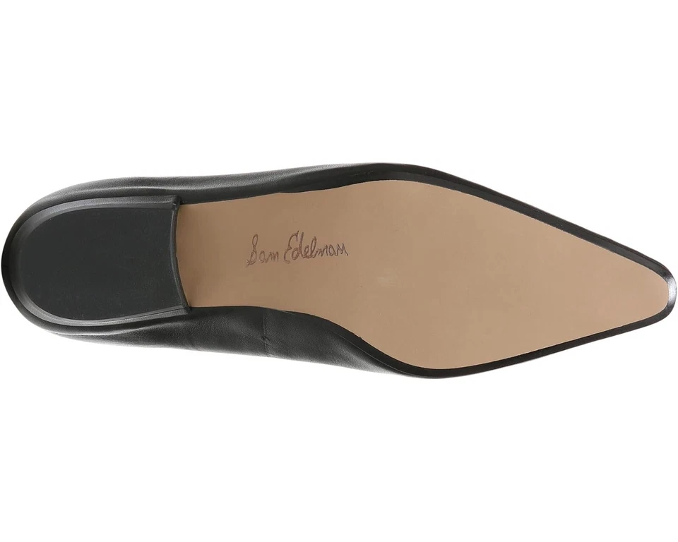 Sam Edelman Z4901* 黑色皮革 Janina 尖头平底乐福鞋 8 W 码 — 第 4/4 张图片