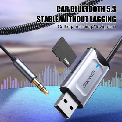 Bluetooth 5.3 AudioReceiver KFZ Adapter AUX Kabel Auto 3.5mm klinke UsbEmpfänger