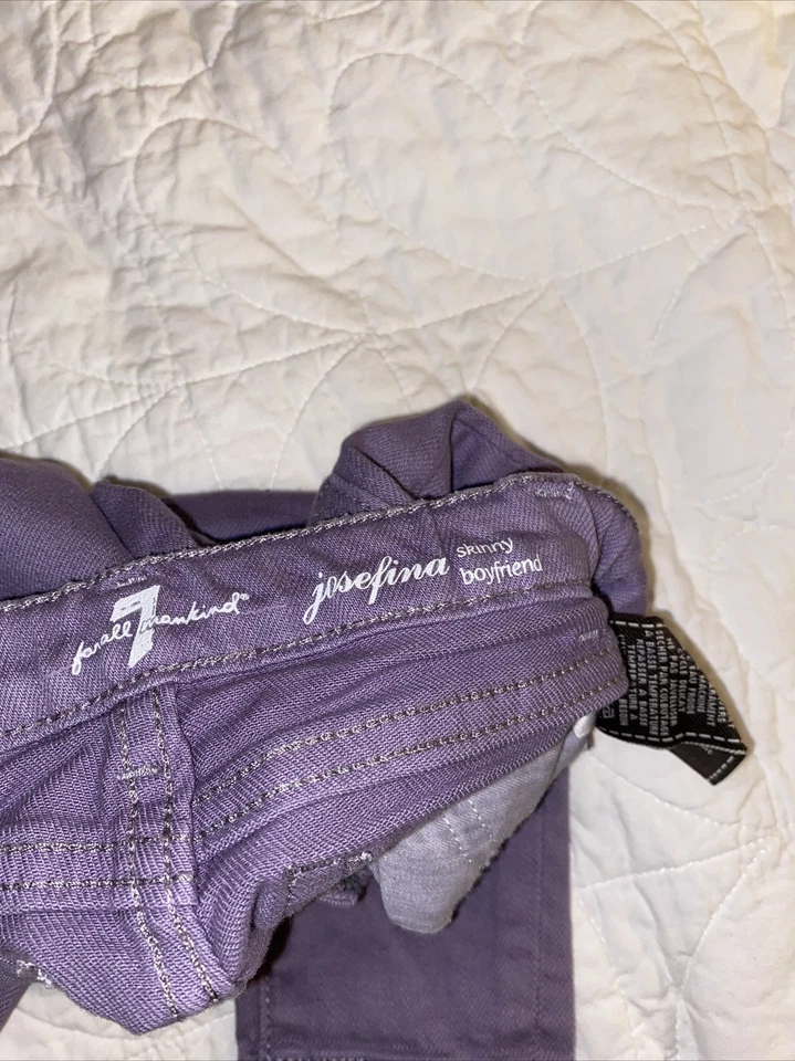 Pantalones de mezclilla ajustados de novio 7 For All Mankind para bebés niñas talla 18 Mos💕Lila Josefina Foto 4 de 4