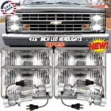 4pcs 4x6glass Led Headlight Hilo Beam For 1981 1982 1983-1986 Chevy C10 Trucks