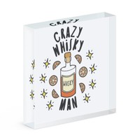 VerrüCkte Whiskey Mann Stars Acryl Foto Block Rahmen Lustiger Witz Vatertag