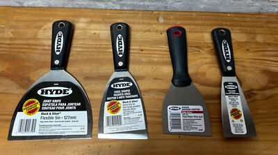 #ad New Lot Of 4 HYDE Putty Joint Knifes Chisel Scraper 5” 3” 3” 2” Tool Gift $15.00