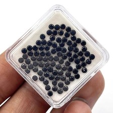 Natural Black Spinel Round Cut Loose Gemstone 100 Pcs 2 MM