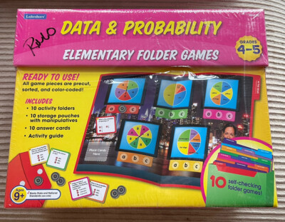 Lakeshore Data & Probability Elementary Folder Games Educational Grades 4-5 NEW