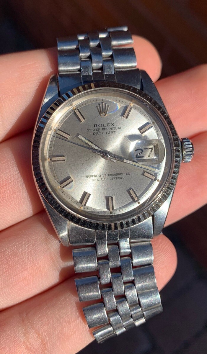 Vintage Rolex Datejust 1601 Automatic 36mm Silver 