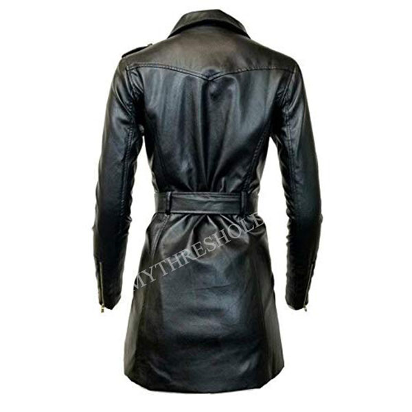 ジャケット・アウター real leather long trench coat Real Leather Trench Coat, Supple Lambskin, Long Coat for Women