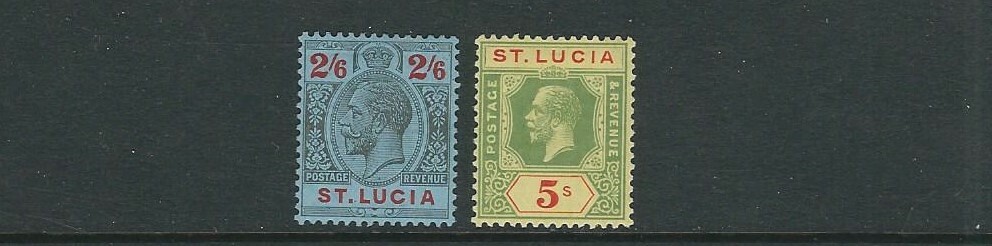 ST. LUCIA 1921-24 KGV PORTRAIT (Scott 88-89) F MH fresh | eBay