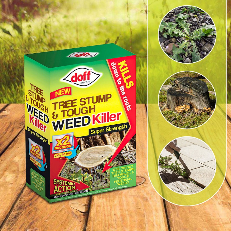 Doff Tree Stump & Tough Weed Killer Kills Deep Roots Bramble Glyphosate