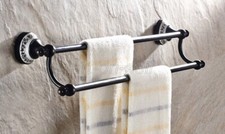 Oil Rubbed Bronze Wall Mounted Bathroom Towel Rail Holder Double Rack Bar