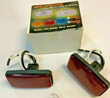 Two Universal Rect Red Side Marker Turn Signal Lights With 194 T-10 Bulb Ml-08