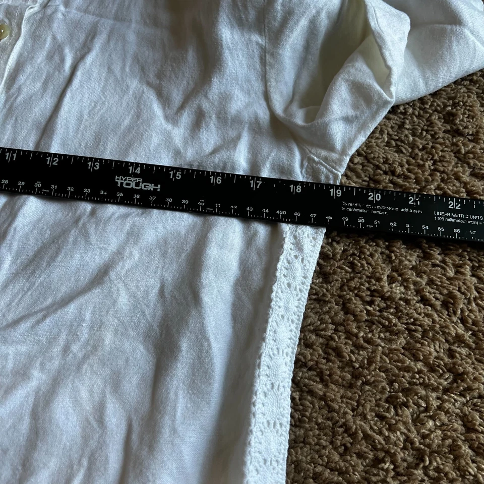 Blusa Camisa UNIFORME John Paul Richard Suelta Lagenlook Lino Mujer Blanca Talla S Foto 4 de 4