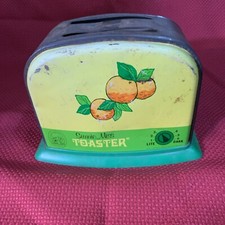 MCM Ohio Art Company SUNNIE MISS 2 SLICE TOASTER Tin  Plastic Pop-up Toy Works 