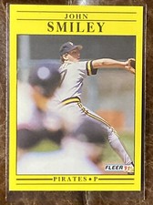 1991 Fleer John Smiley Pirates #50 Missing “.” In USA ERROR On Back Amazing Mint
