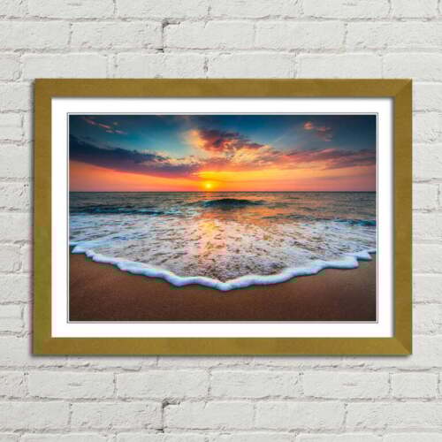Sunrise on the Beach Canvas Framed Print Picture Wall Art - Picture 9 of 29