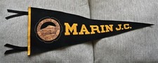  orig./Rare!! 1940's COLLEGE OF MARIN Junior College **Pennant with Leathers**