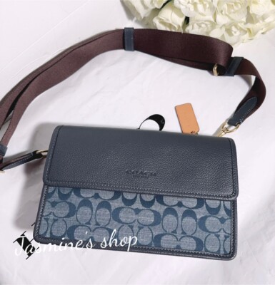 NWT Coach Turner Flap Crossbody In Signature Chambray C8185 | eBay