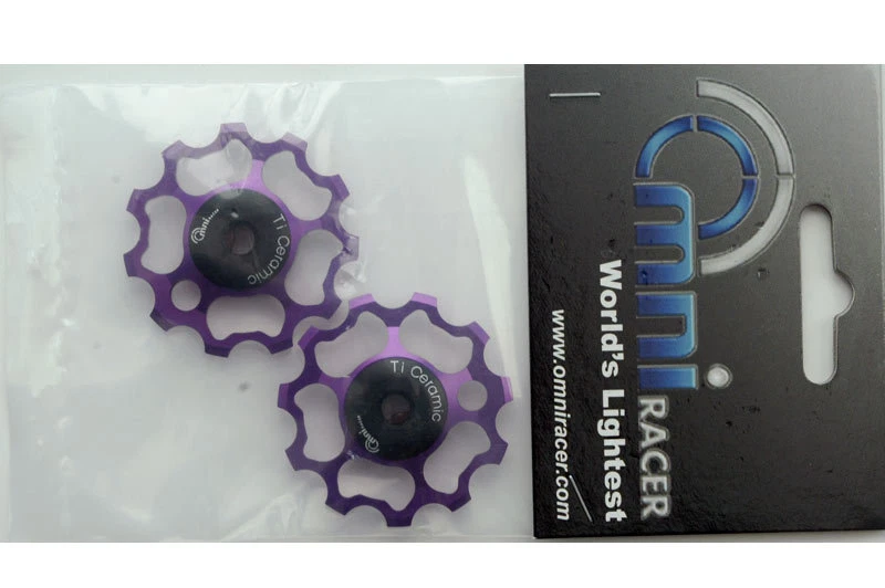 OMNI Racer TiCeramic Derailleur Pulleys Campagnolo Record Super Chorus 11 PURPLE - Image 4 of 4