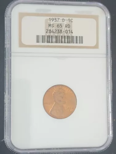 1937 D ~ Lincoln Cent Wheat Penny ~ NGC MS66 RD ~~ Free, Fast Shipping ~~